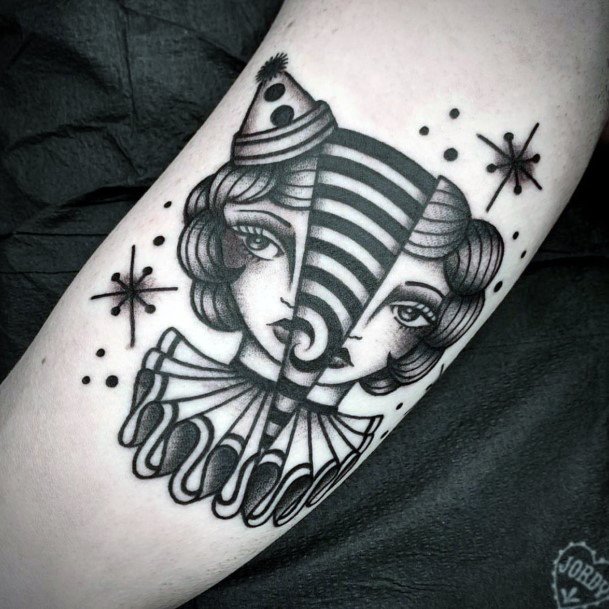 Magnificent Clown Tattoo For Girls