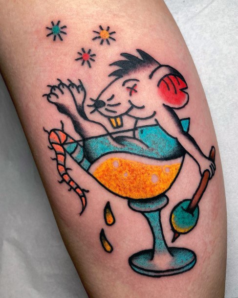 Magnificent Cocktail Tattoo For Girls