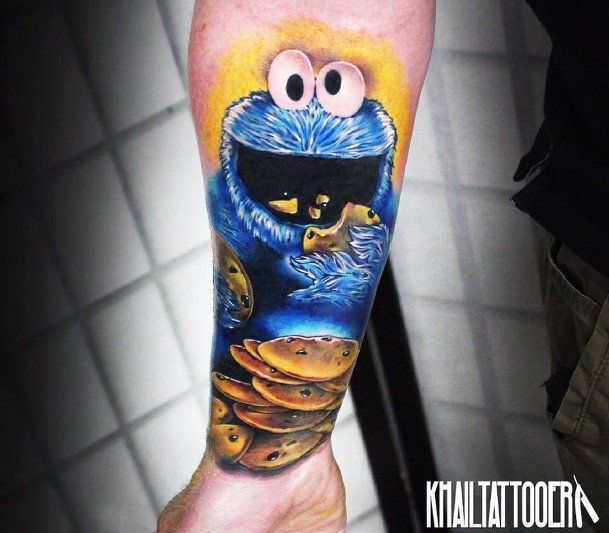 Magnificent Cookie Monster Tattoo For Girls