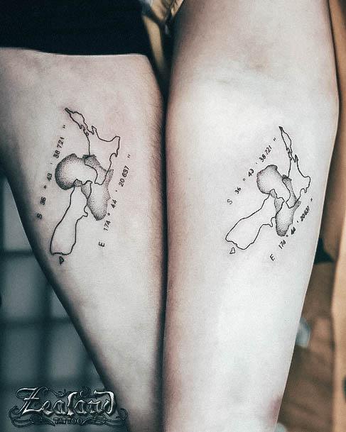 Magnificent Coordinates Tattoo For Girls