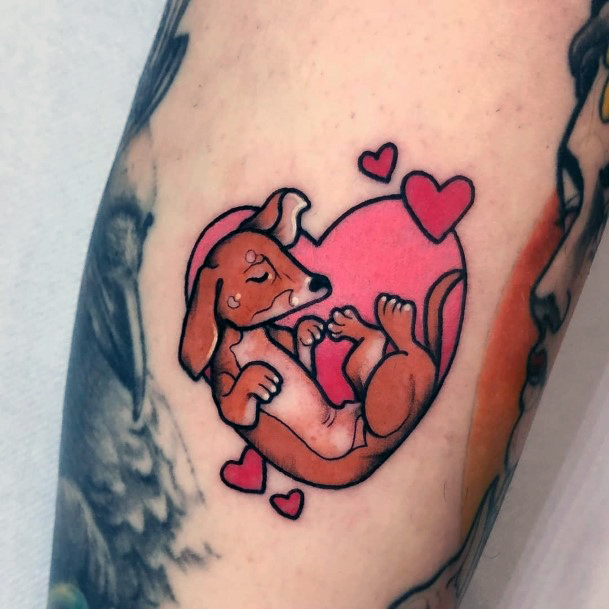 Magnificent Dachshund Tattoo For Girls