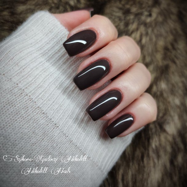 Magnificent Dark Brown Nail For Girls