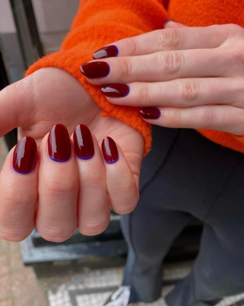 Magnificent Dark Red Nail For Girls