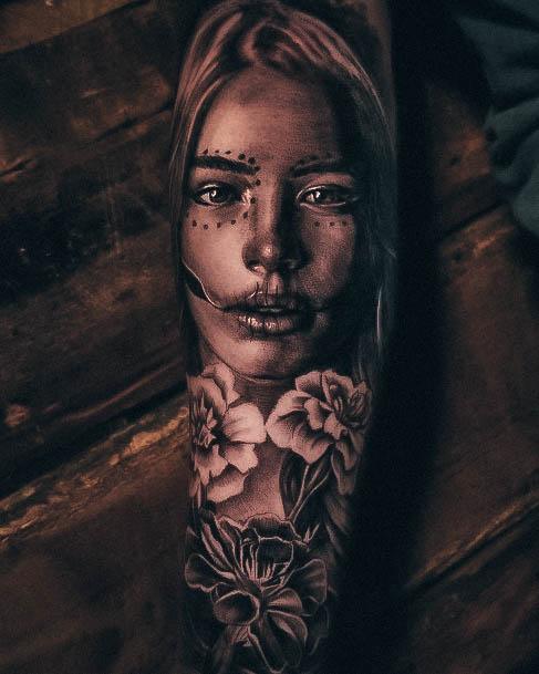 Magnificent Day Of The Dead Tattoo For Girls