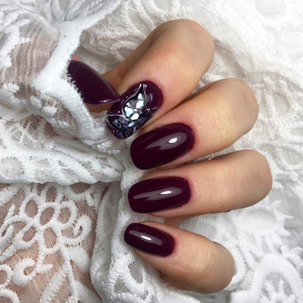 Magnificent Deep Purple Nail For Girls