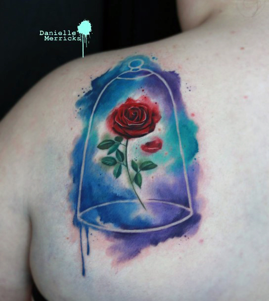 Magnificent Enchanted Rose Tattoo For Girls