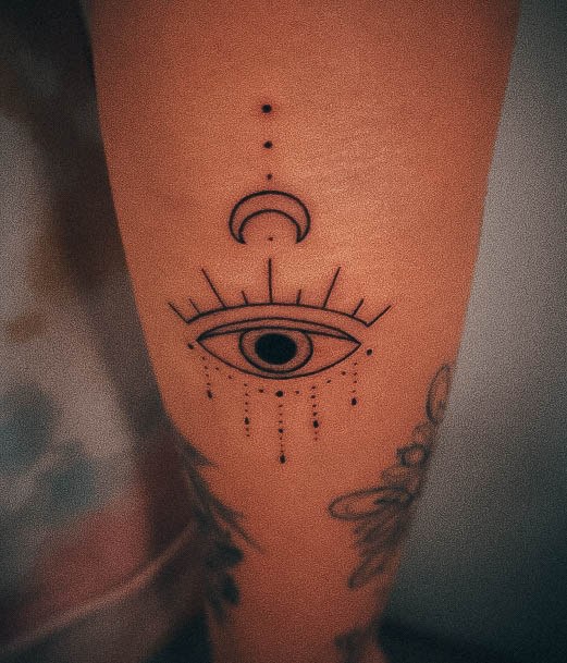 Magnificent Evil Eye Tattoo For Girls