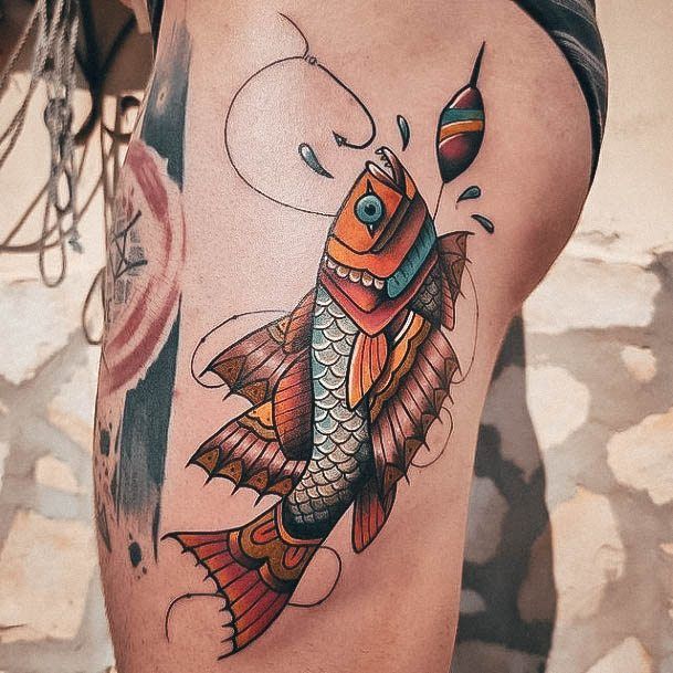 Magnificent Fishing Tattoo For Girls