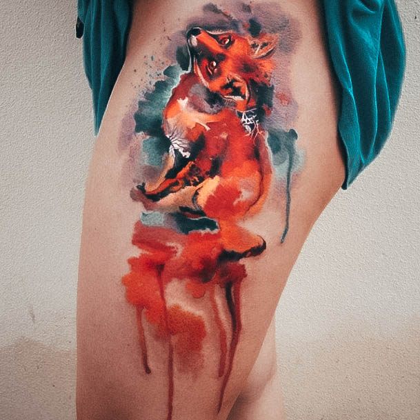 Magnificent Fox Tattoo For Girls