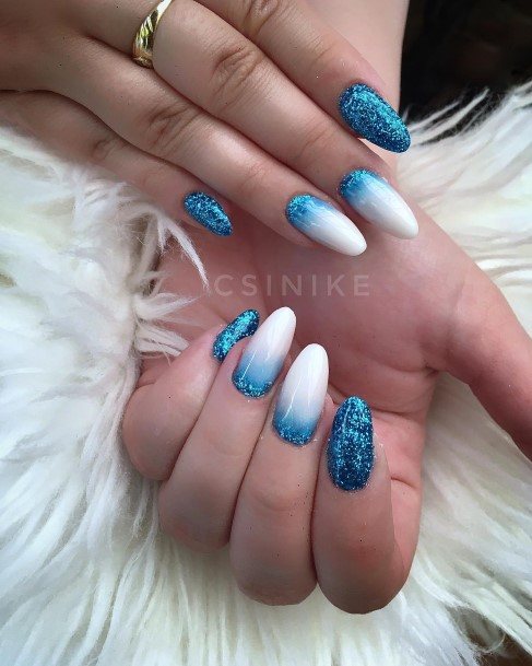 Magnificent Glitter Ombre Fingernails For Girls