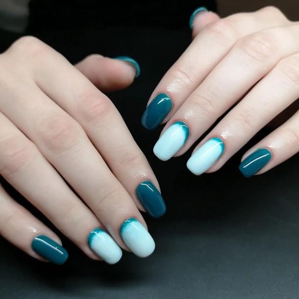 Magnificent Green And White Nail For Girls