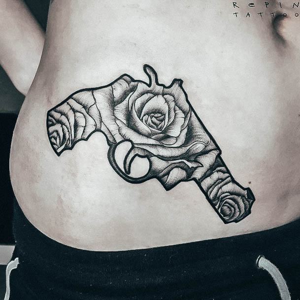 Magnificent Gun Tattoo For Girls