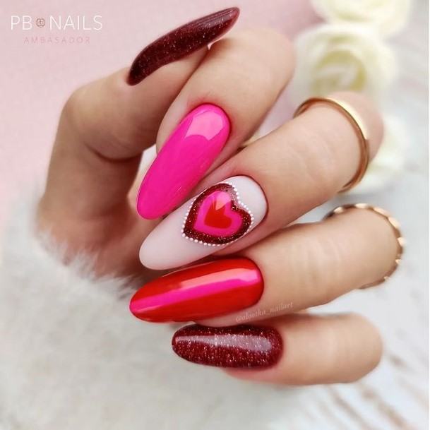 Magnificent Heart Nail For Girls