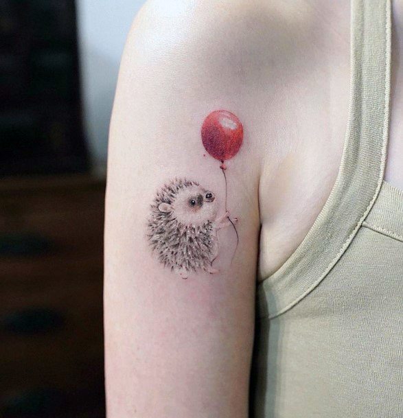 Magnificent Hedgehog Tattoo For Girls