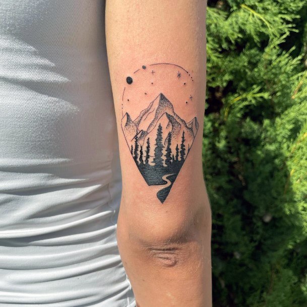 Magnificent Hiking Tattoo For Girls