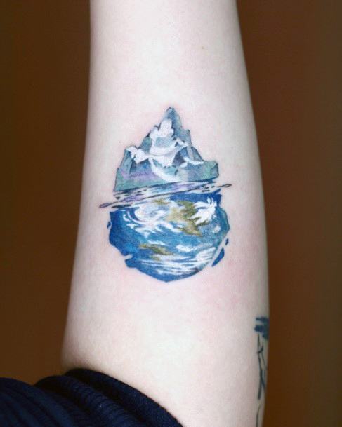 Magnificent Iceberg Tattoo For Girls