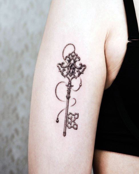 Magnificent Key Tattoo For Girls