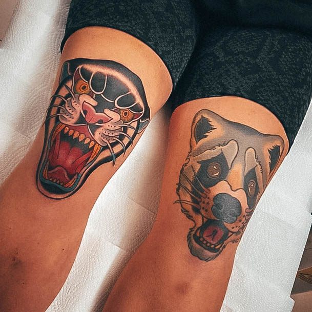 Magnificent Knee Tattoo For Girls