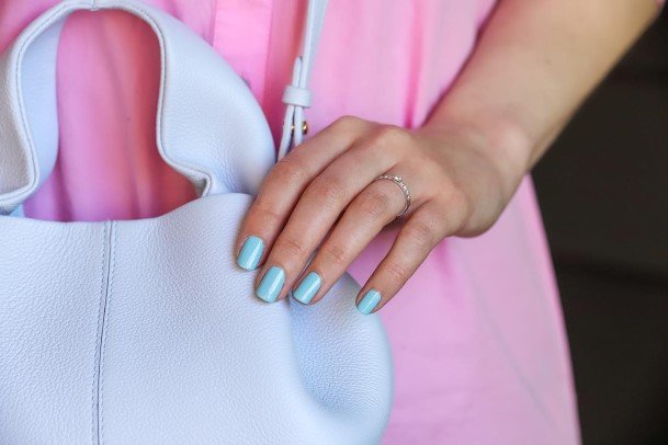 Magnificent Light Blue Fingernails For Girls