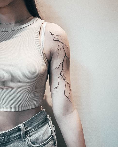 Magnificent Lightning Bolt Tattoo For Girls