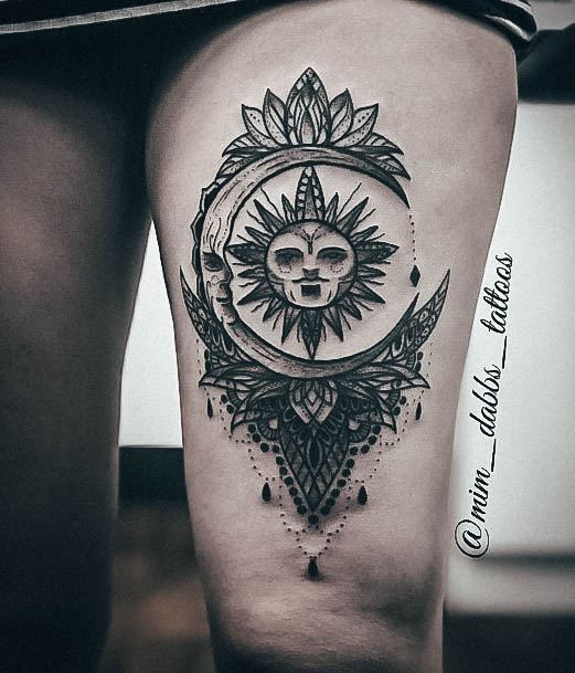 Magnificent Moon Tattoo For Girls