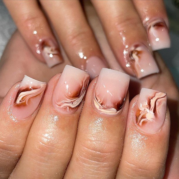 Magnificent Nude Marble Fingernails For Girls