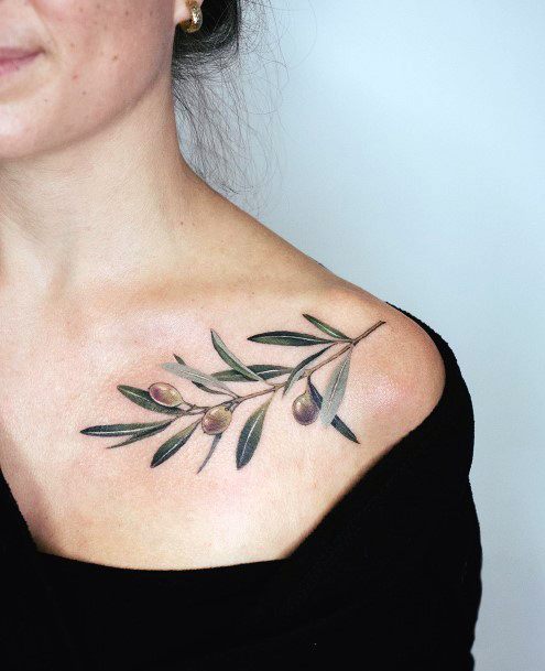 Magnificent Olive Branch Tattoo For Girls
