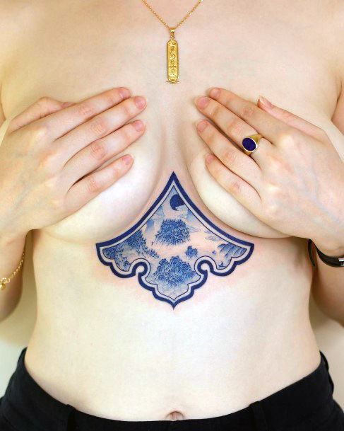 Magnificent Oriental Plate Porcelain Tattoo For Girls