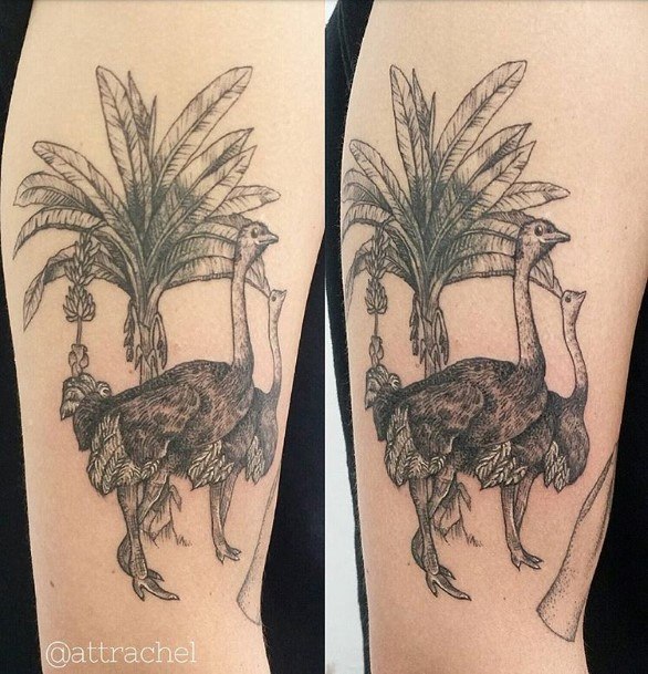 Magnificent Ostrich Tattoo For Girls