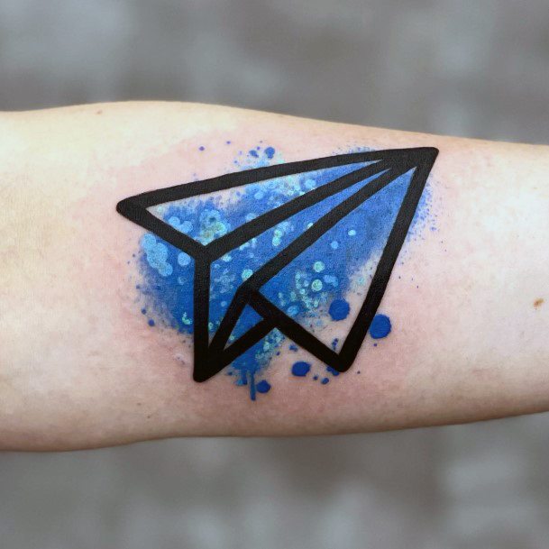 Magnificent Paper Airplane Tattoo For Girls