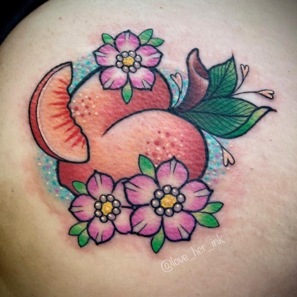 Magnificent Peach Tattoo For Girls