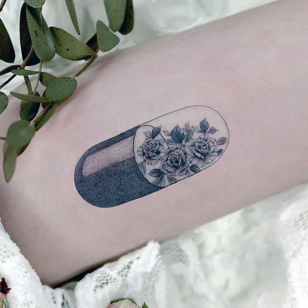 Magnificent Pill Tattoo For Girls