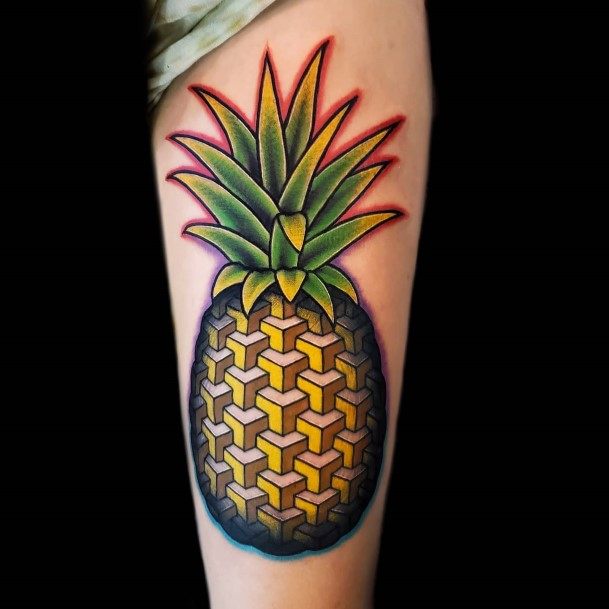 Magnificent Pineapple Tattoo For Girls