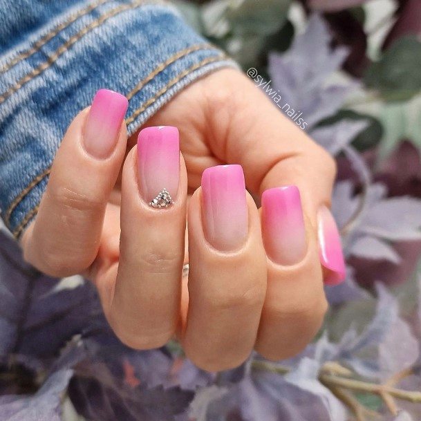 Magnificent Pink Ombre Fingernails For Girls