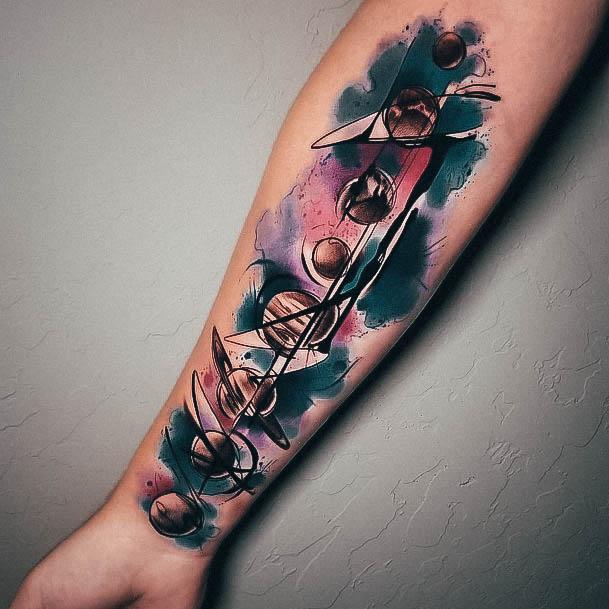 Magnificent Planet Tattoo For Girls