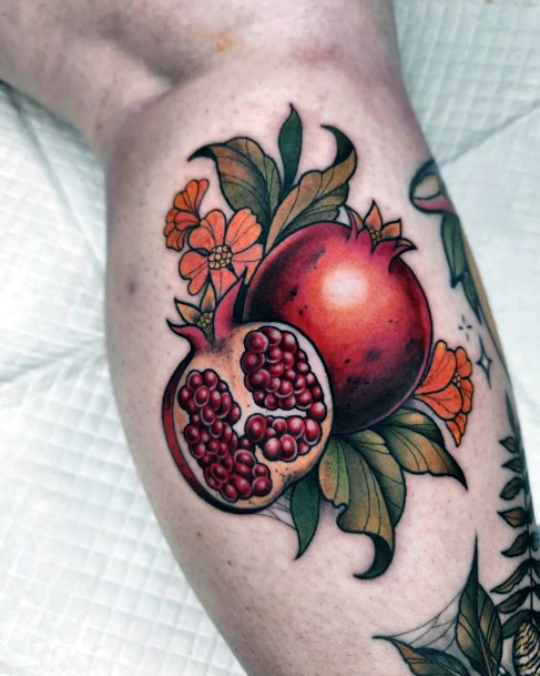 Magnificent Pomegranate Tattoo For Girls