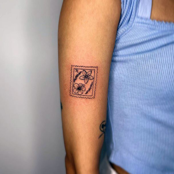 Magnificent Postage Stamp Tattoo For Girls