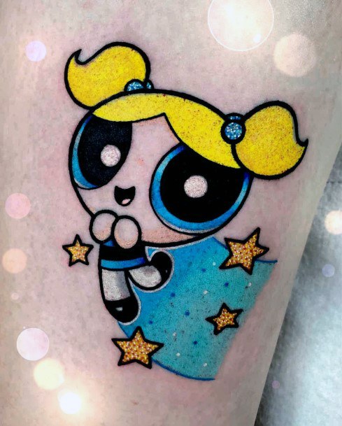 Magnificent Powerpuff Girls Bubbles Tattoo For Girls