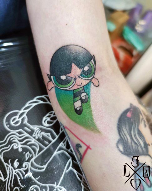 Magnificent Powerpuff Girls Buttercup Tattoo For Girls