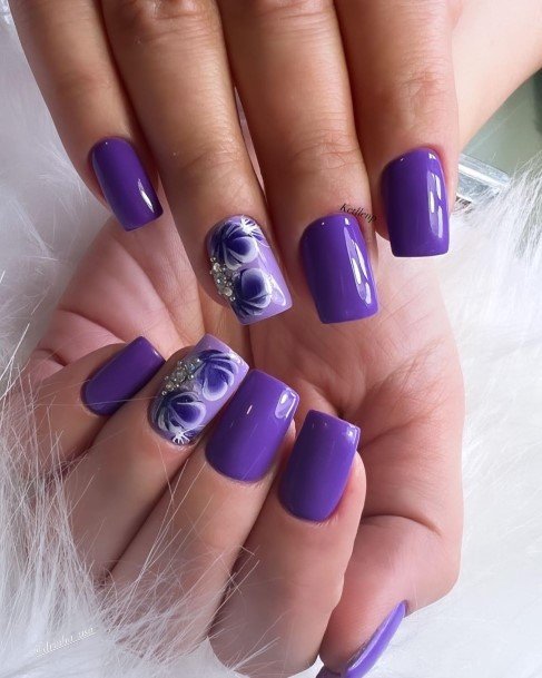 Magnificent Purple Nail For Girls