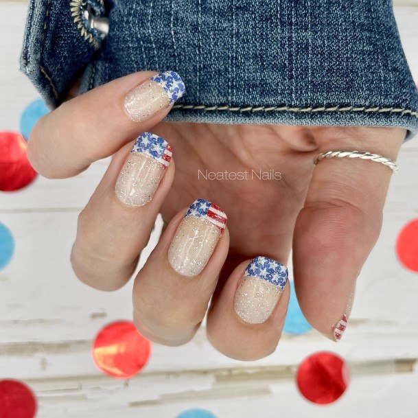 Magnificent Red And Blue Fingernails For Girls