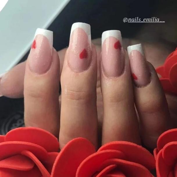 Magnificent Red And White Nail For Girls