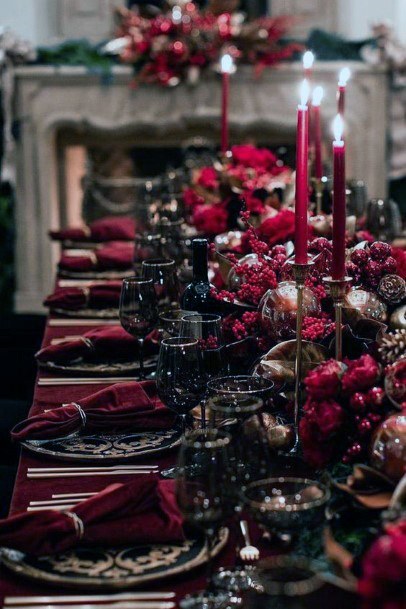 Magnificent Red Christmas Table Inspiration Wedding Design Ideas