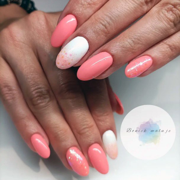 Magnificent Salmon Fingernails For Girls