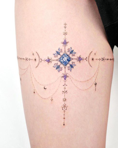 Magnificent Sapphire Tattoo For Girls