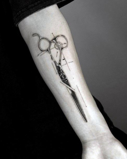 Magnificent Scissors Tattoo For Girls