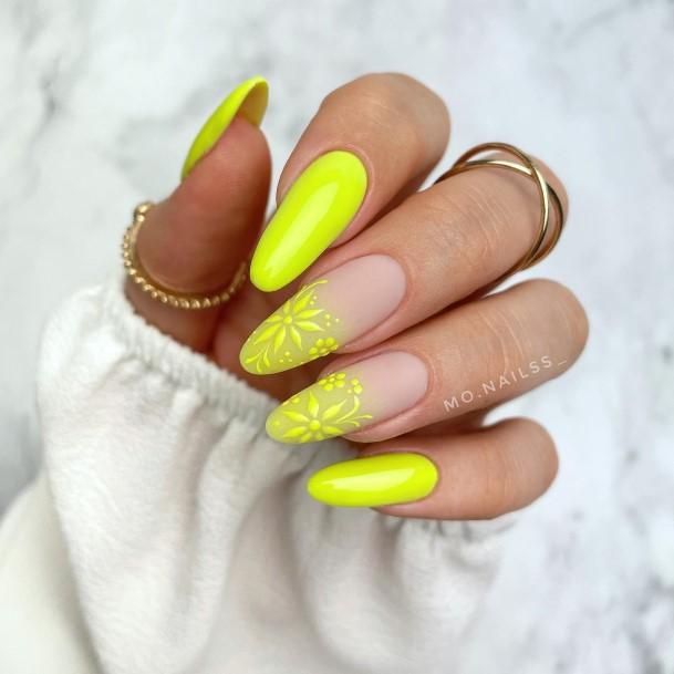 Magnificent Short Yellow Fingernails For Girls