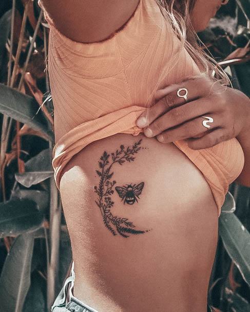 Magnificent Side Boob Tattoo For Girls