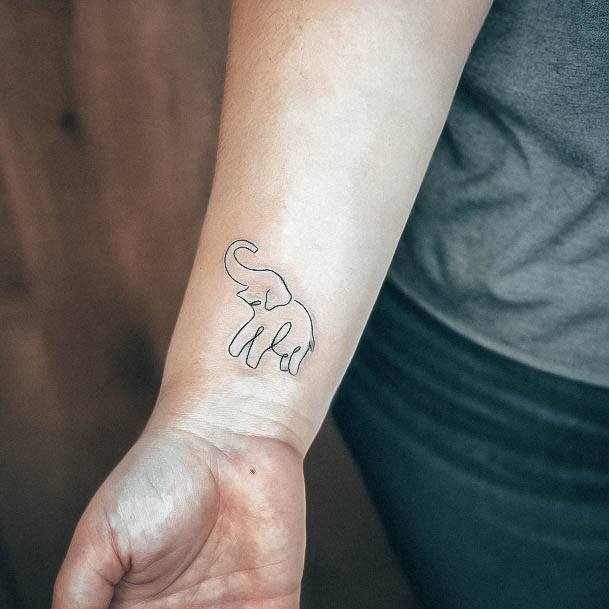 Magnificent Small Elephant Tattoo For Girls