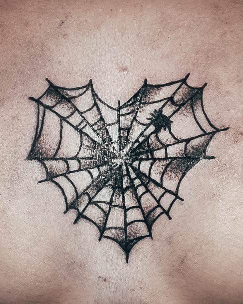 Magnificent Small Spider Web Tattoo For Girls